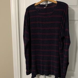 Free People Dark Blue and purple Striped Sweater